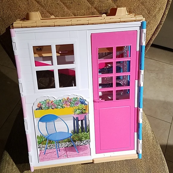2016 Barbie 2-Story Foldable Dollhouse Playset Multicolor Mattel Fold & Go - Picture 6 of 7
